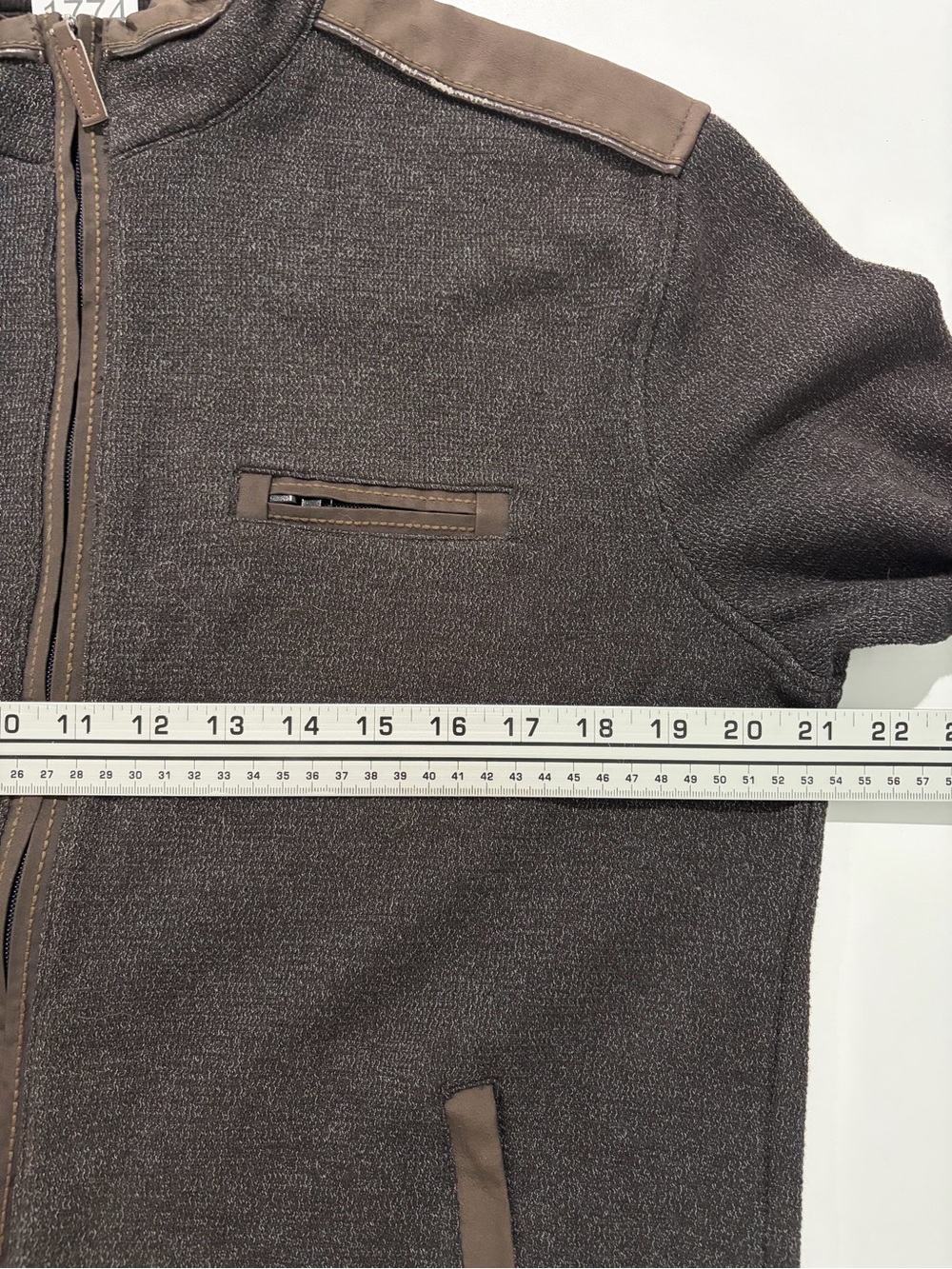 Johnston & Murphy Dark Brown Lightweight Full-Zip Shirt Jacket (M) - Picture 7 of 10